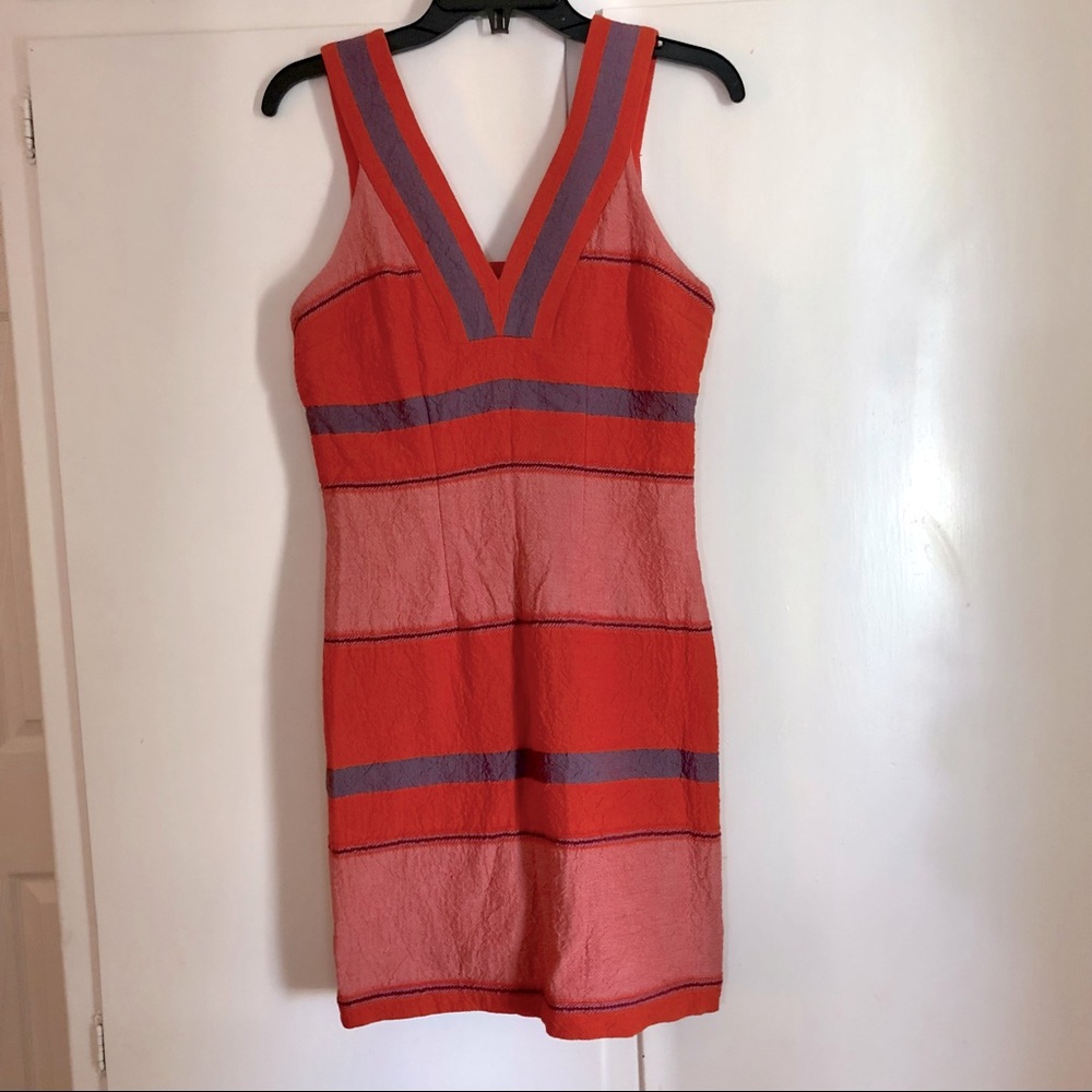 Anthropologie HD In Paris Cotton Sorbet Stripe Cutout Shift Dress, Size 2P - Picture 2 of 12
